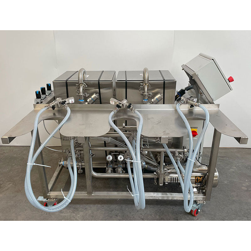 Keg Washer 3 Head Imperial Line 2023 Side Mount Side View Screen Transparent Background by Cascade Stainless Solutions 800x800