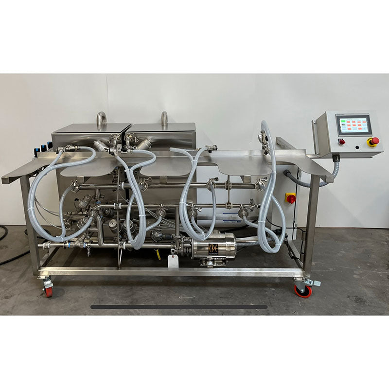 Keg Washer 4 Head Imperial Line 2023 Side Mount Front View Screen Transparent Background by Cascade Stainless Solutions 800x800